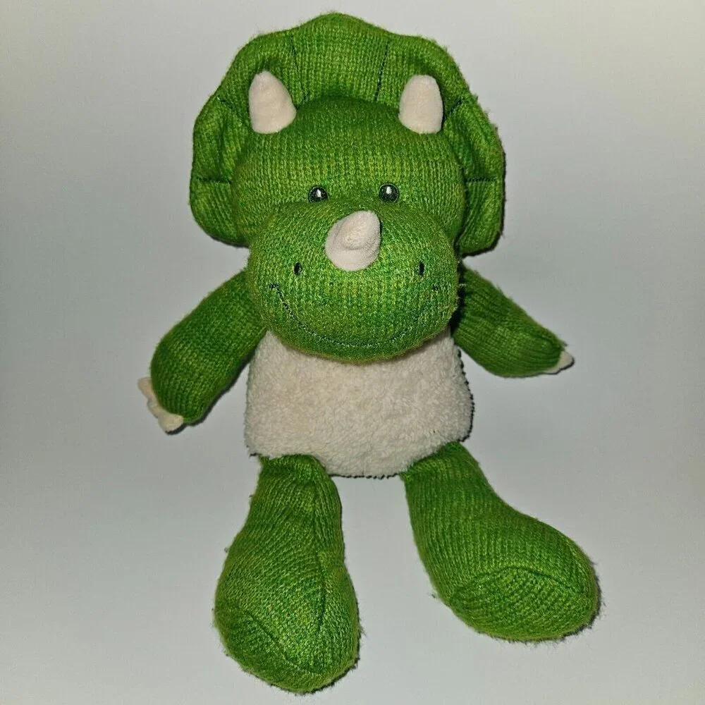 Spark Create Imagine Green Dinosaur Plush Knit Lovey 10